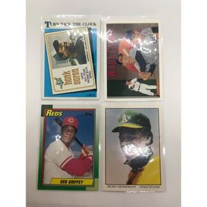 Lot of 4 Cards Baseball - Aaron 663, Williams 36/36, Griffey 581, Henderson 686